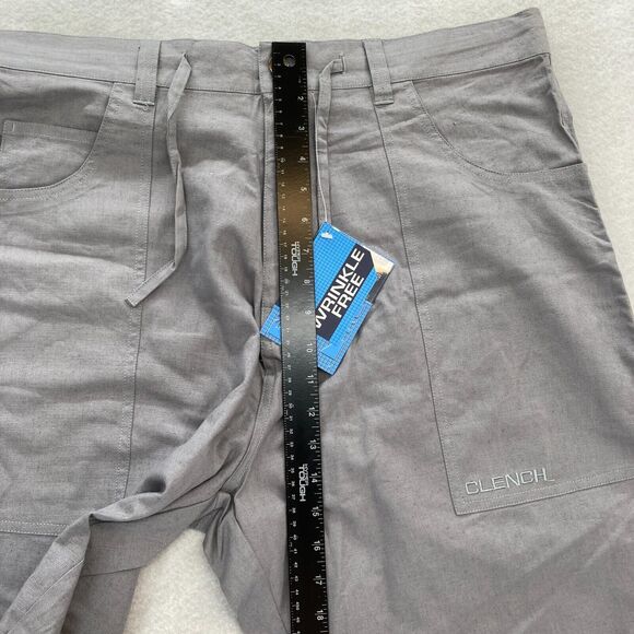 Vintage Clench Jeans‎ Linen Pants Mens 2XL Gray Baggy Straight Lion Embroidery - Picture 9 of 15